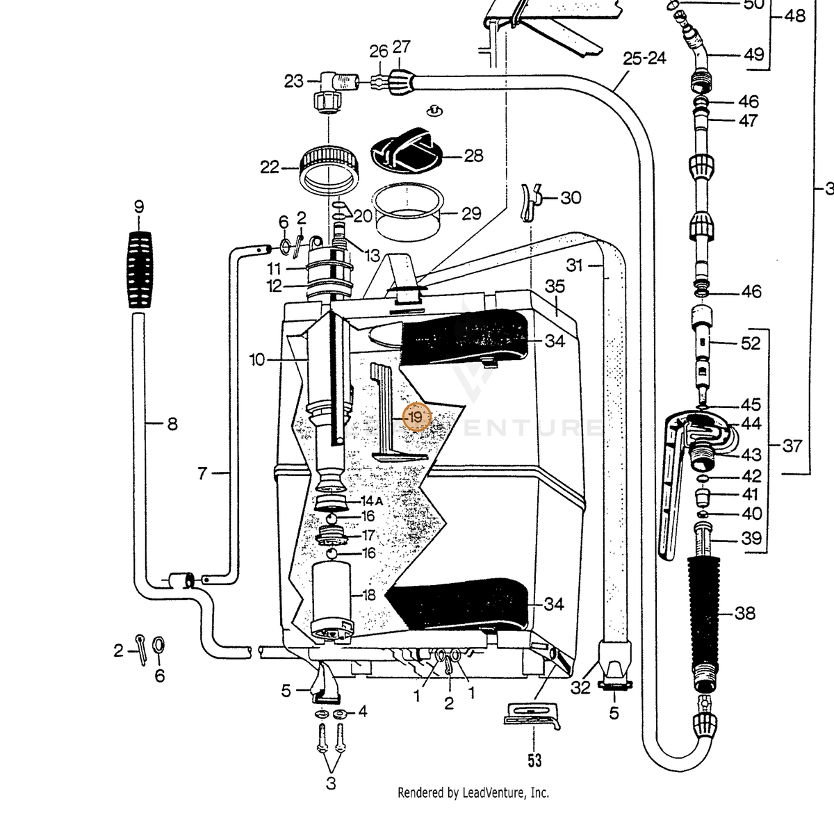 ECHO part 283911306 — IPL diagram snippet (6x zoom, amber highlight)
