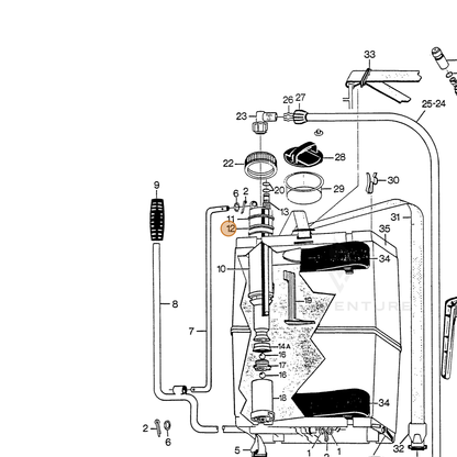 ECHO part 283911307 — IPL diagram snippet (6x zoom, amber highlight)