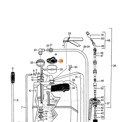 ECHO part 283918302 — IPL diagram snippet (6x zoom, amber highlight)