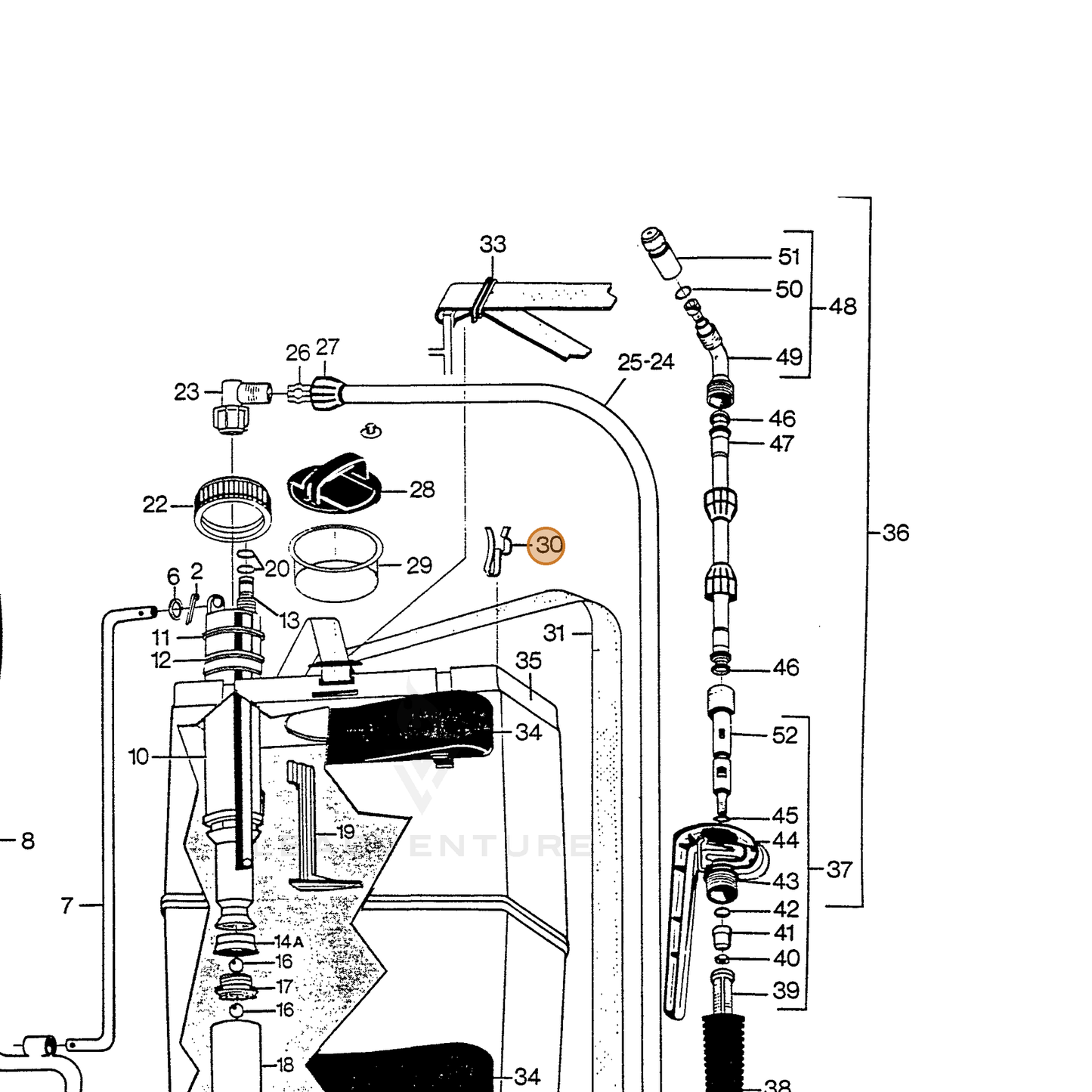 ECHO part 283918315 — IPL diagram snippet (6x zoom, amber highlight)