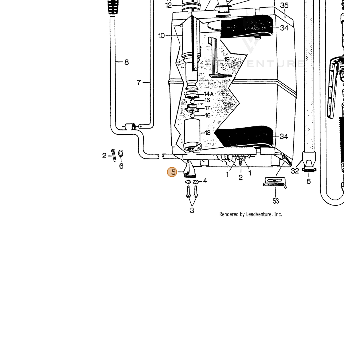 ECHO part 283918316 — IPL diagram snippet (6x zoom, amber highlight)