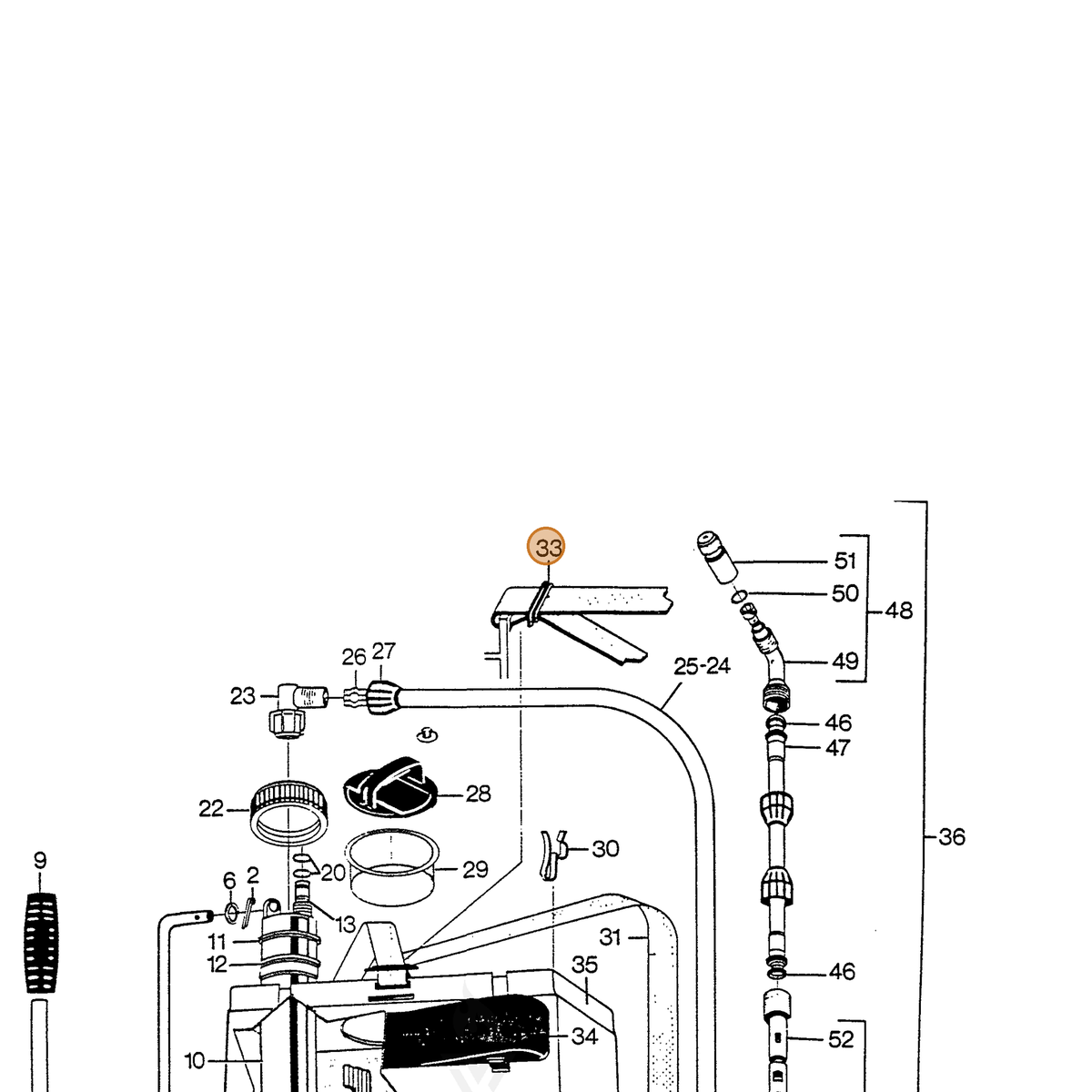 ECHO part 283918328 — IPL diagram snippet (6x zoom, amber highlight)