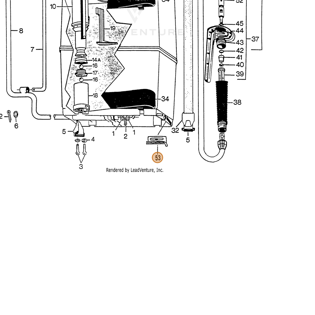ECHO part 283918350 — IPL diagram snippet (6x zoom, amber highlight)