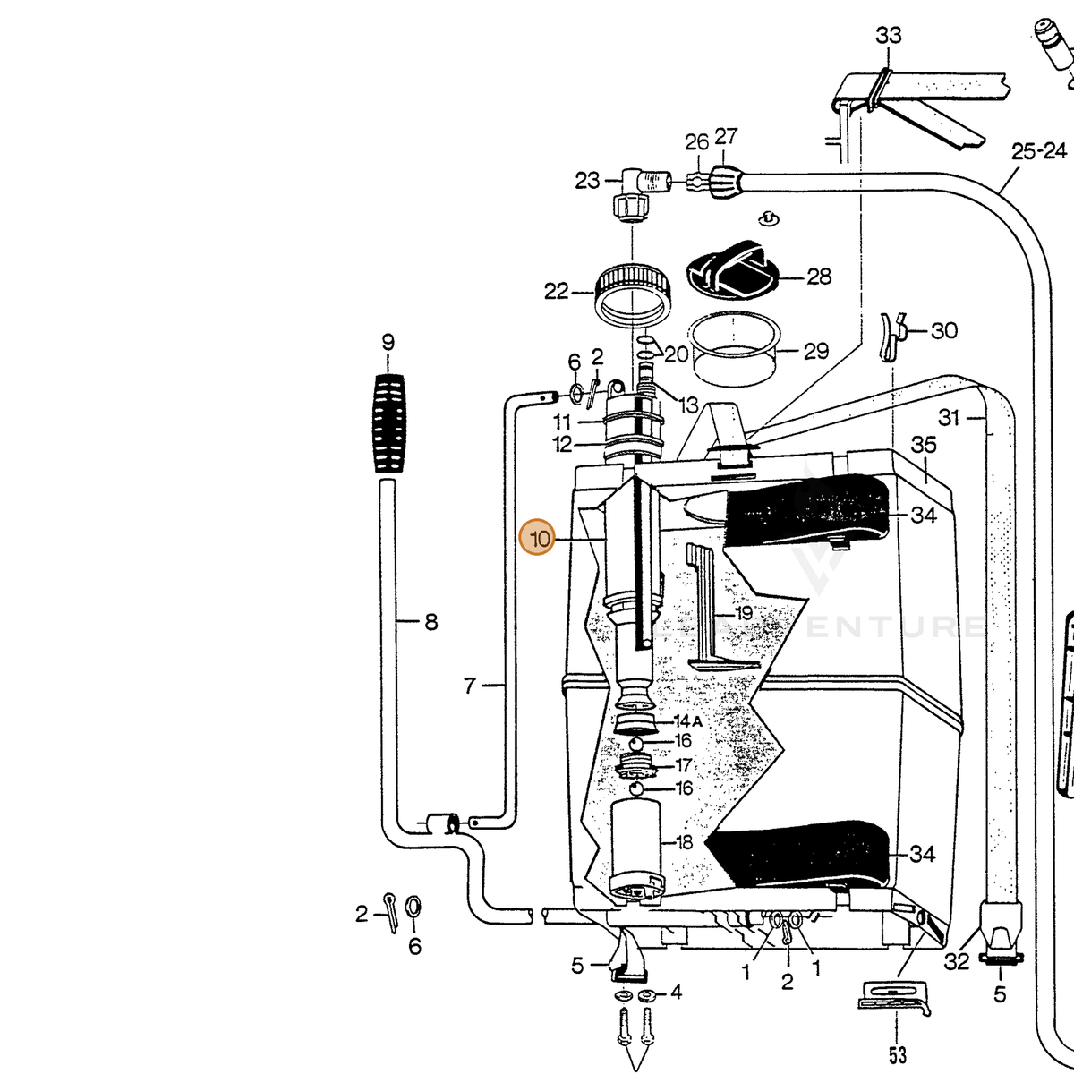 ECHO part 283918826 — IPL diagram snippet (6x zoom, amber highlight)