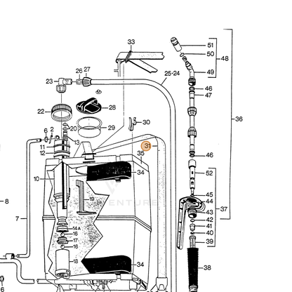ECHO part 283928003 — IPL diagram snippet (6x zoom, amber highlight)
