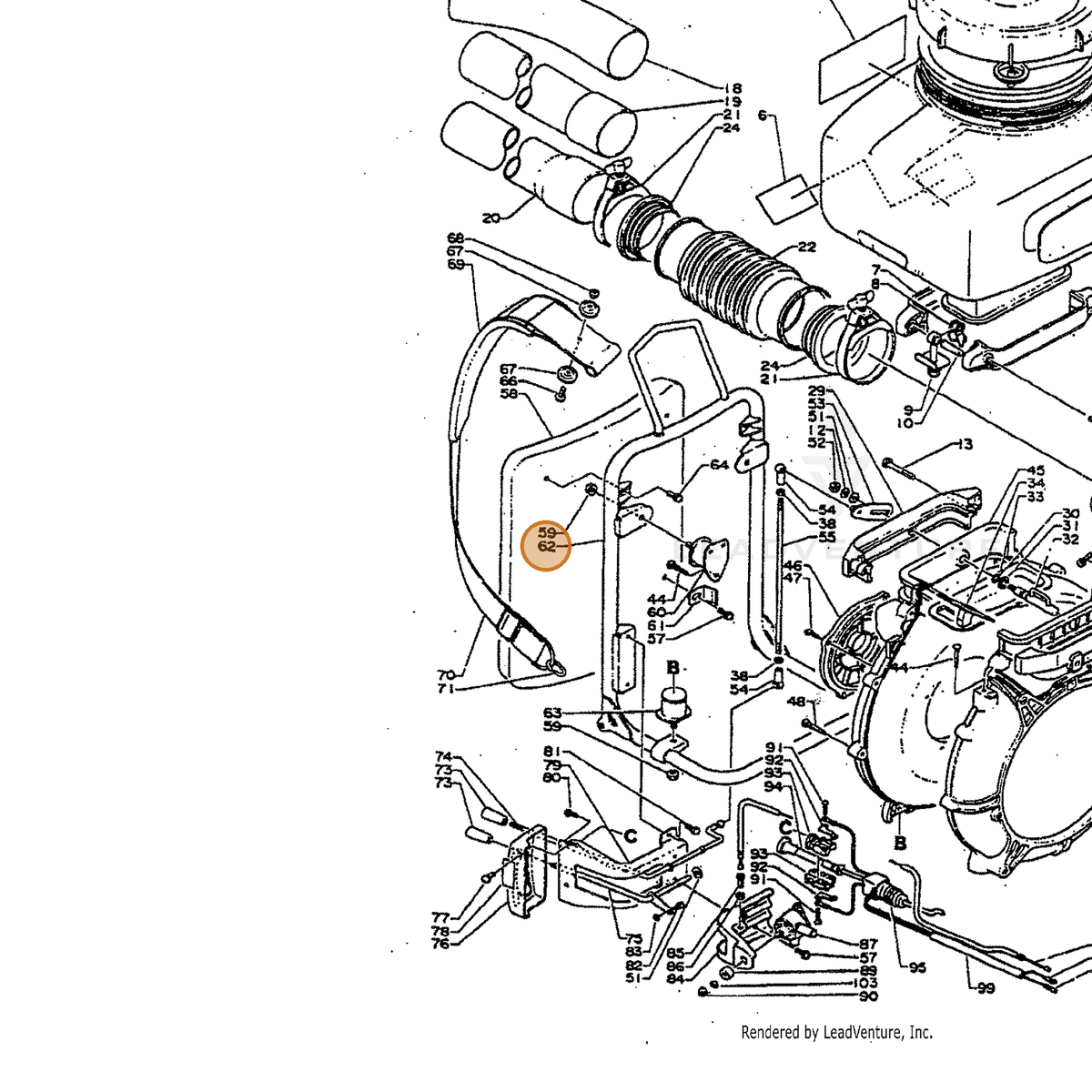 ECHO part 30001003210 — IPL diagram snippet (6x zoom, amber highlight)