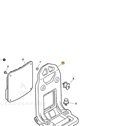 ECHO part 30001007312 — IPL diagram snippet (6x zoom, amber highlight)