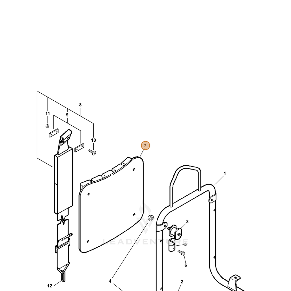 ECHO part 30010500761 — IPL diagram snippet (6x zoom, amber highlight)
