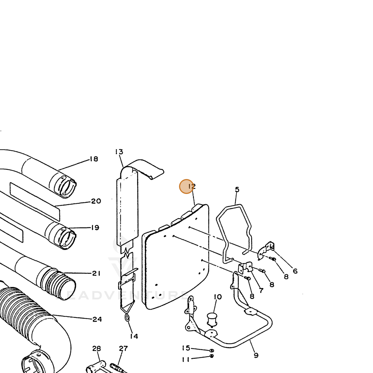 ECHO part 30010507560 — IPL diagram snippet (6x zoom, amber highlight)