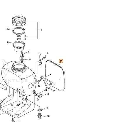 ECHO part 30010513210 — IPL diagram snippet (6x zoom, amber highlight)