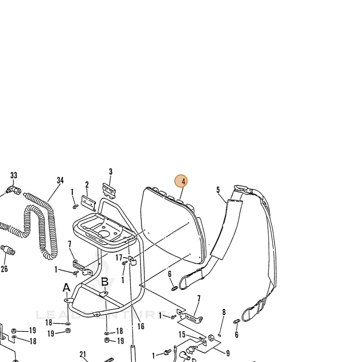 ECHO part 30010527630 — IPL diagram snippet (6x zoom, amber highlight)