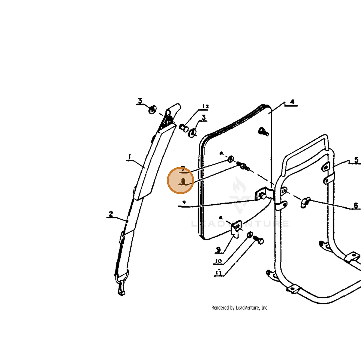 ECHO part 30021901110 — IPL diagram snippet (6x zoom, amber highlight)