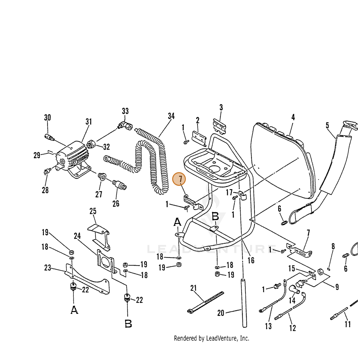ECHO part 30022627630 — IPL diagram snippet (6x zoom, amber highlight)