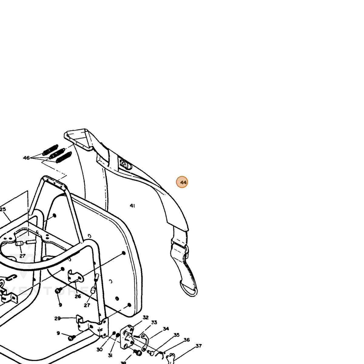 ECHO part 30030021530 — IPL diagram snippet (6x zoom, amber highlight)