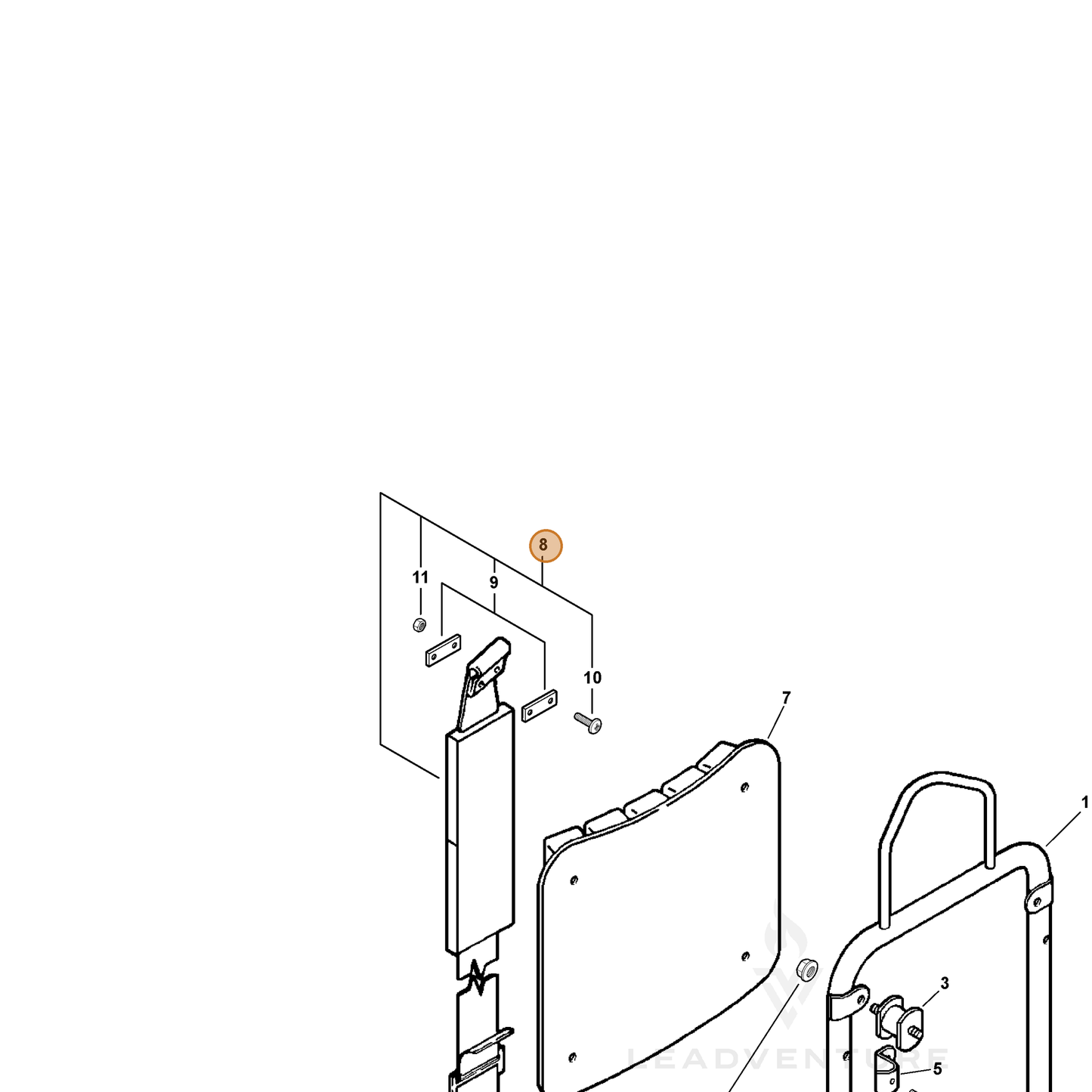 ECHO part 30030102260 — IPL diagram snippet (6x zoom, amber highlight)