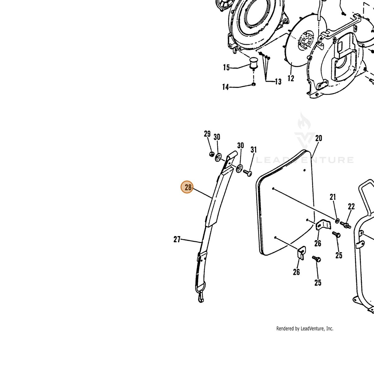 ECHO part 30032202910 — IPL diagram snippet (6x zoom, amber highlight)