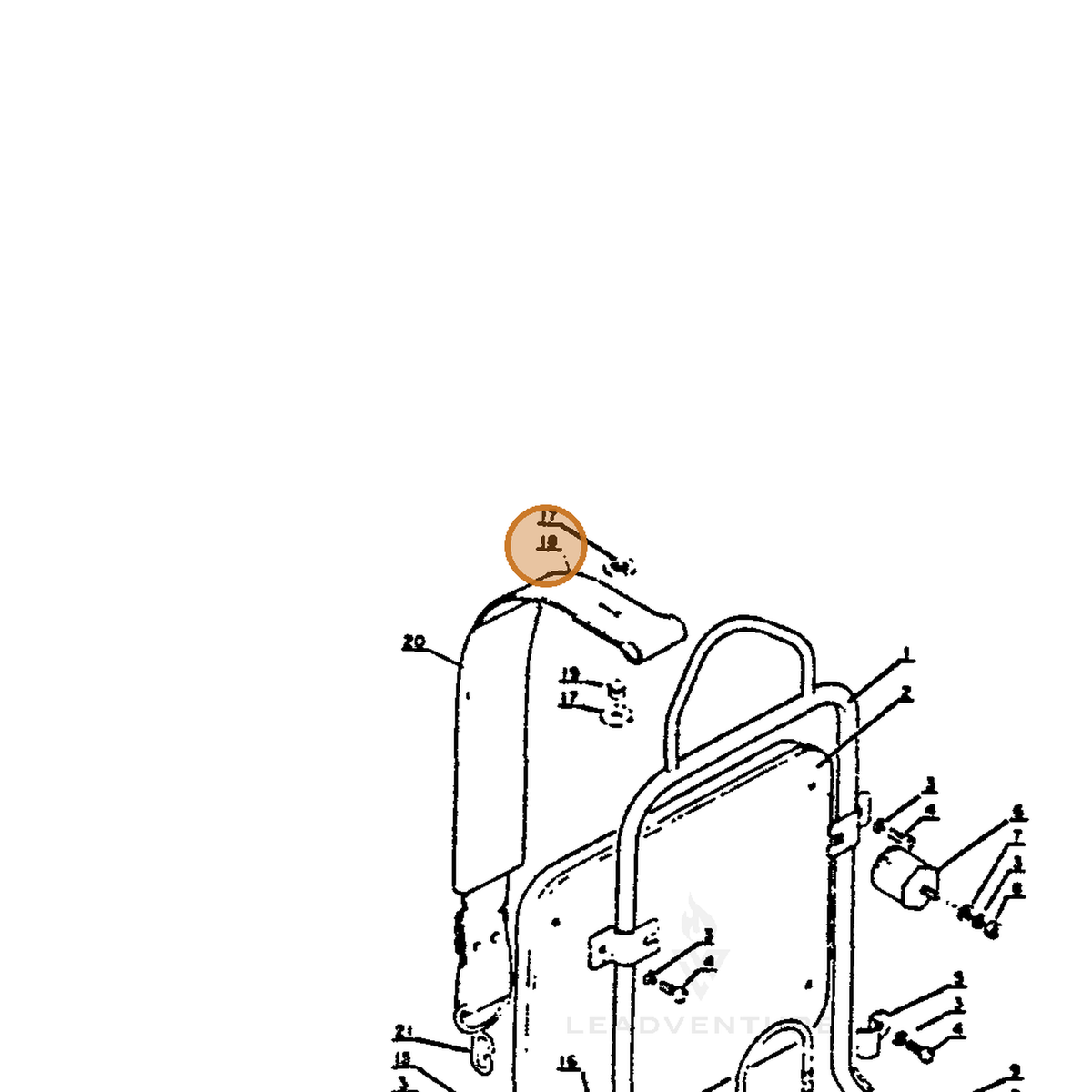 ECHO part 30032800310 — IPL diagram snippet (6x zoom, amber highlight)