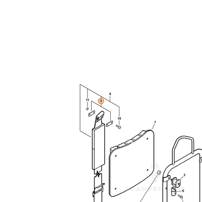 ECHO part 30032801810 — IPL diagram snippet (6x zoom, amber highlight)