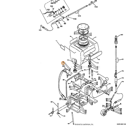 ECHO part 30032803210 — IPL diagram snippet (6x zoom, amber highlight)