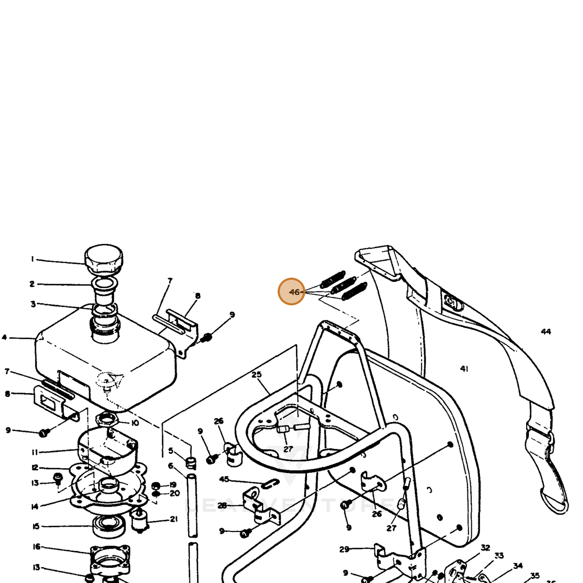 ECHO part 30033807131 — IPL diagram snippet (6x zoom, amber highlight)