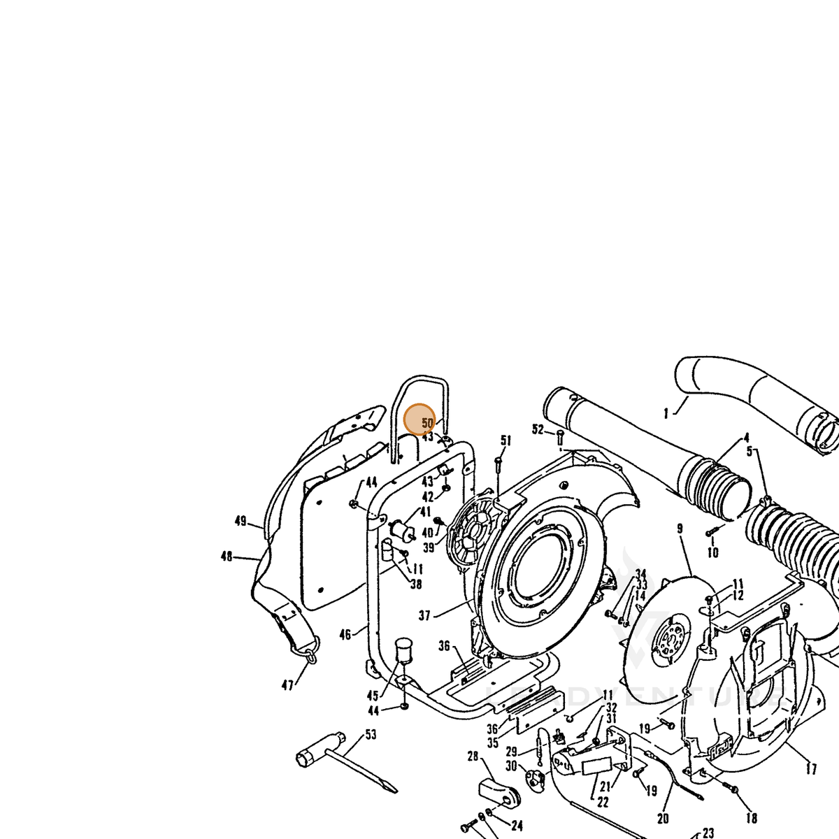 ECHO part 30061000760 — IPL diagram snippet (6x zoom, amber highlight)
