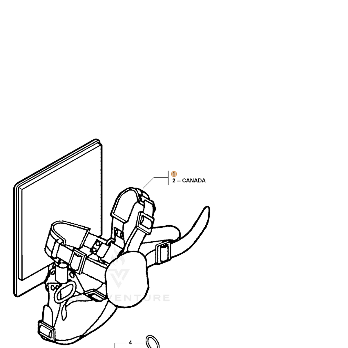 ECHO part 30100051831 — IPL diagram snippet (6x zoom, amber highlight)