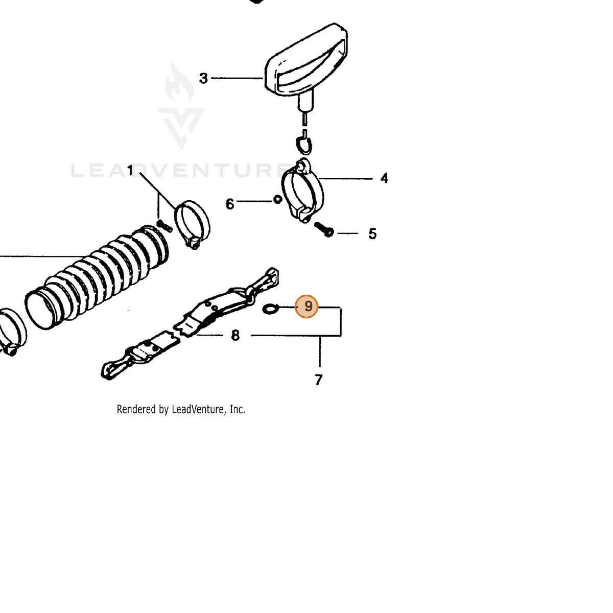 ECHO part 30101500960 — IPL diagram snippet (6x zoom, amber highlight)