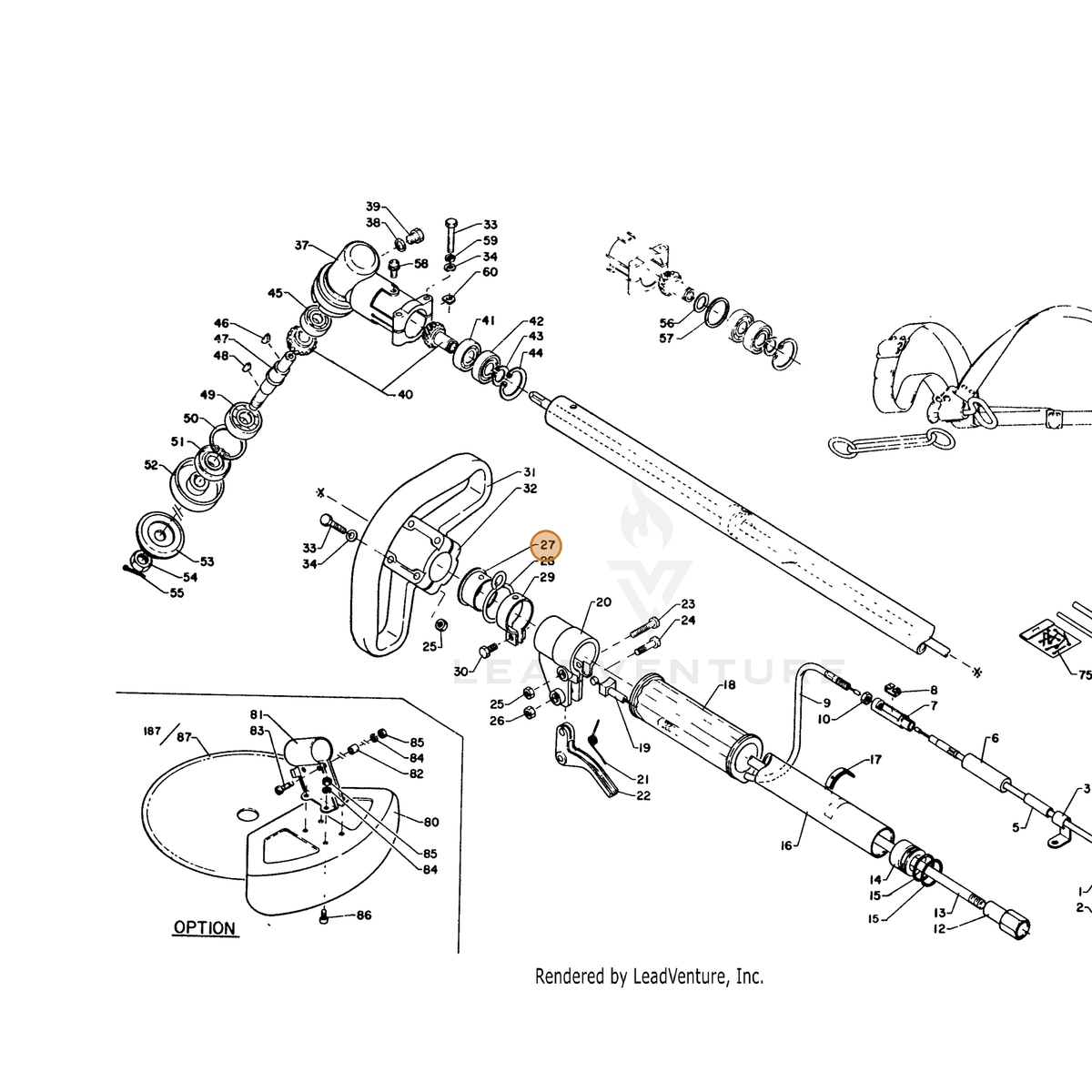 ECHO part 30121005630 — IPL diagram snippet (6x zoom, amber highlight)