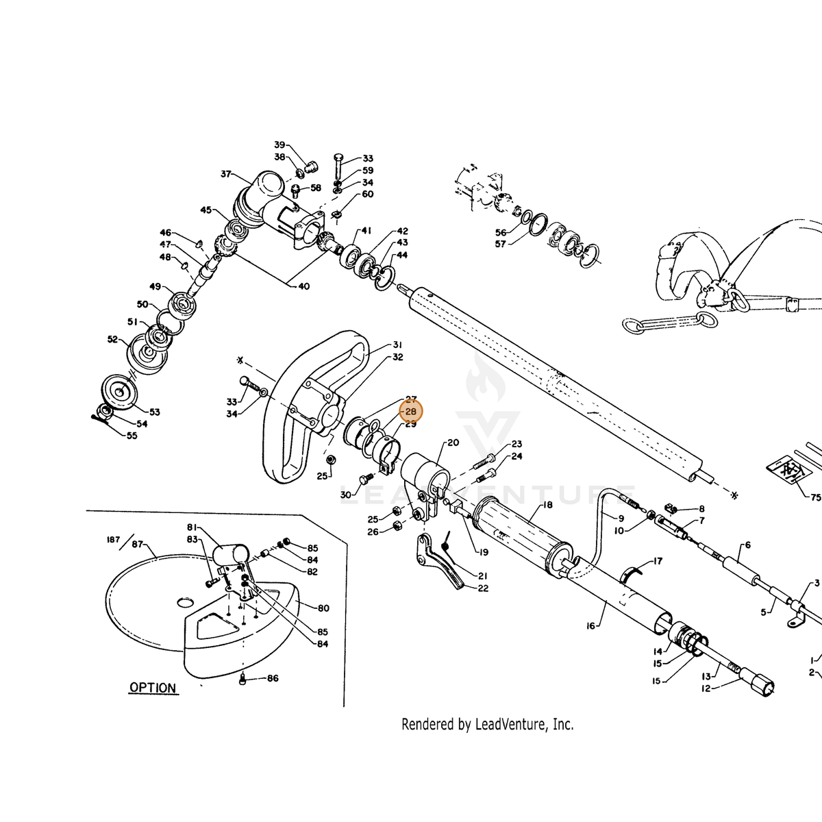 ECHO part 30121105630 — IPL diagram snippet (6x zoom, amber highlight)