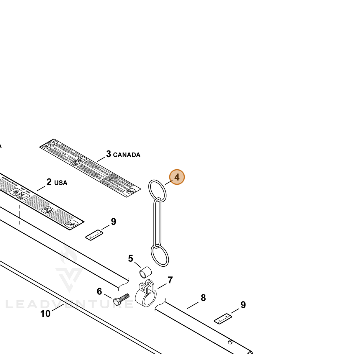 ECHO part 30130524330 — IPL diagram snippet (6x zoom, amber highlight)