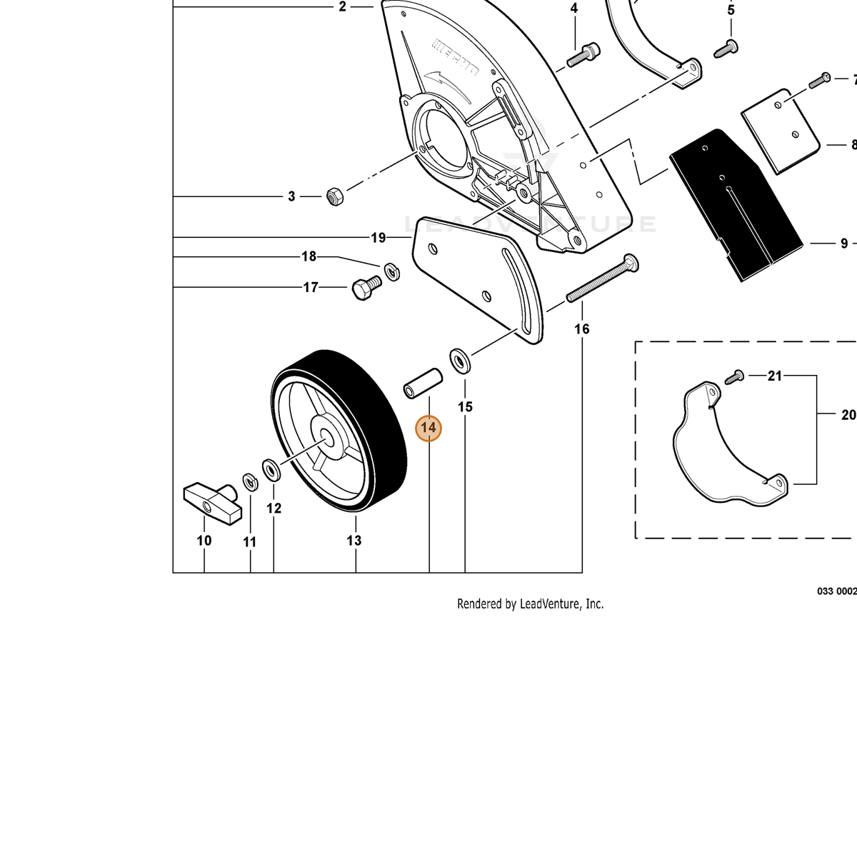 ECHO part 30242452630 — IPL diagram snippet (6x zoom, amber highlight)