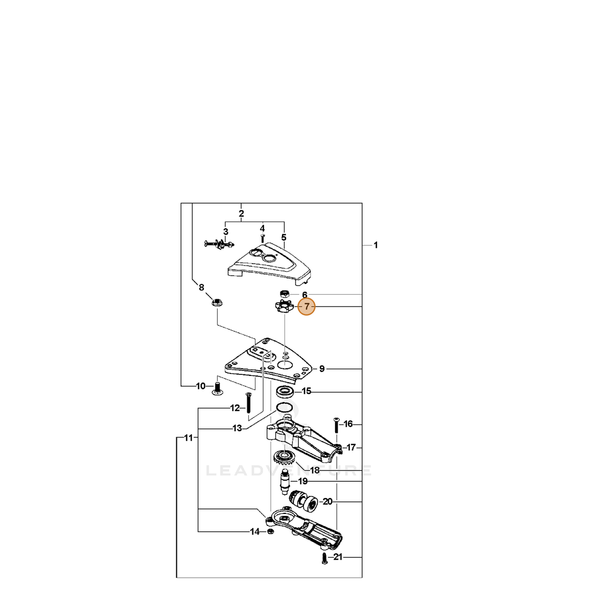 ECHO part 30281022060 — IPL diagram snippet (6x zoom, amber highlight)
