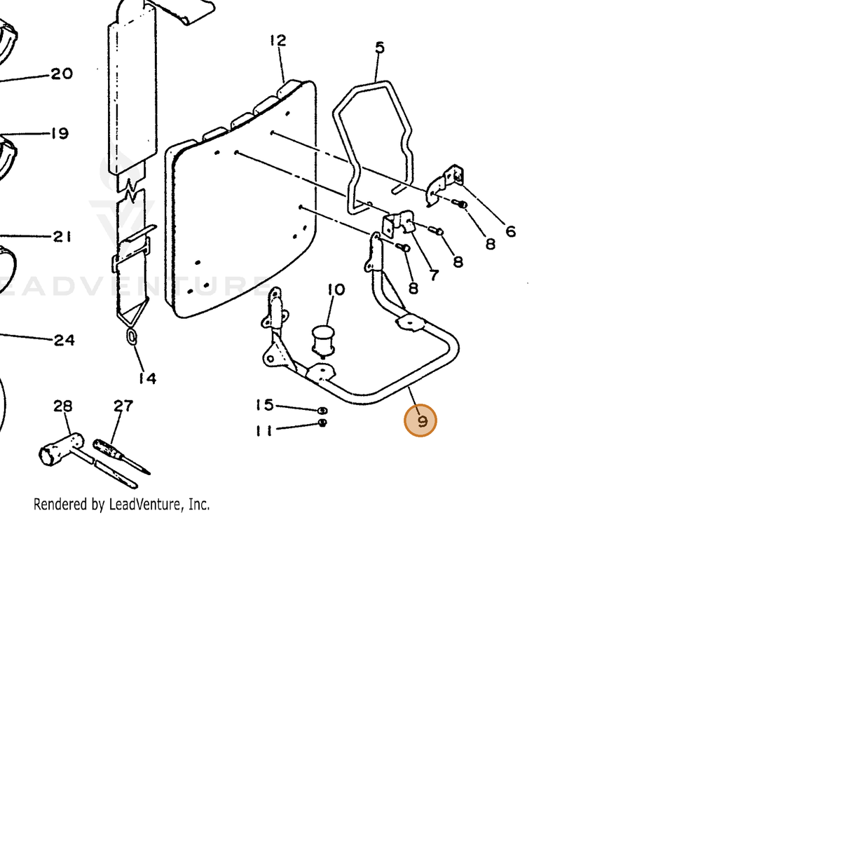 ECHO part 30510504260 — IPL diagram snippet (6x zoom, amber highlight)