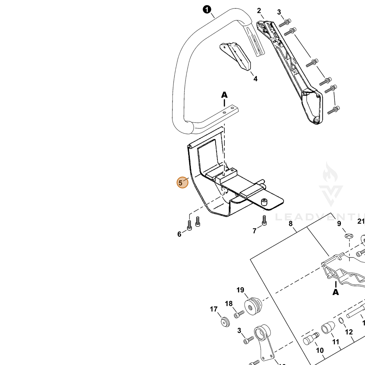ECHO part 30510531730 — IPL diagram snippet (6x zoom, amber highlight)