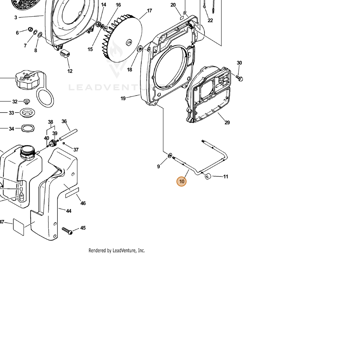 ECHO part 30511003360 — IPL diagram snippet (6x zoom, amber highlight)
