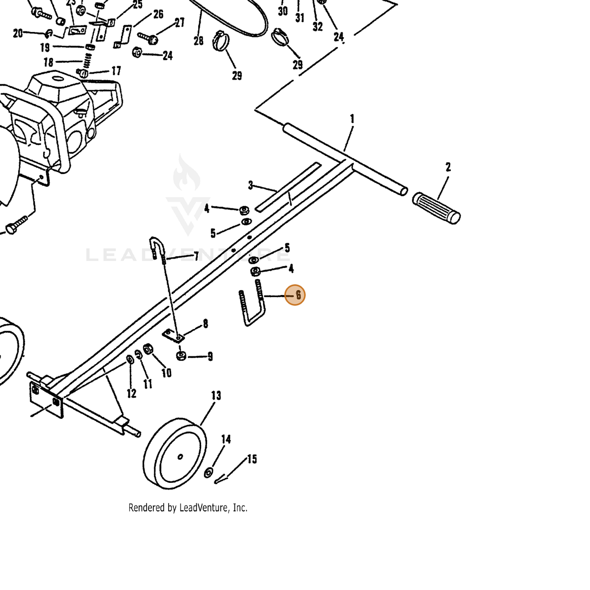 ECHO part 30511007060 — IPL diagram snippet (6x zoom, amber highlight)