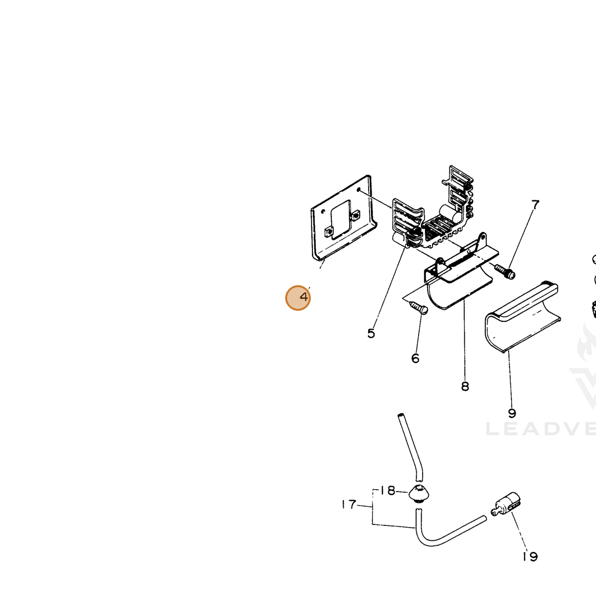 ECHO part 30511026830 — IPL diagram snippet (6x zoom, amber highlight)