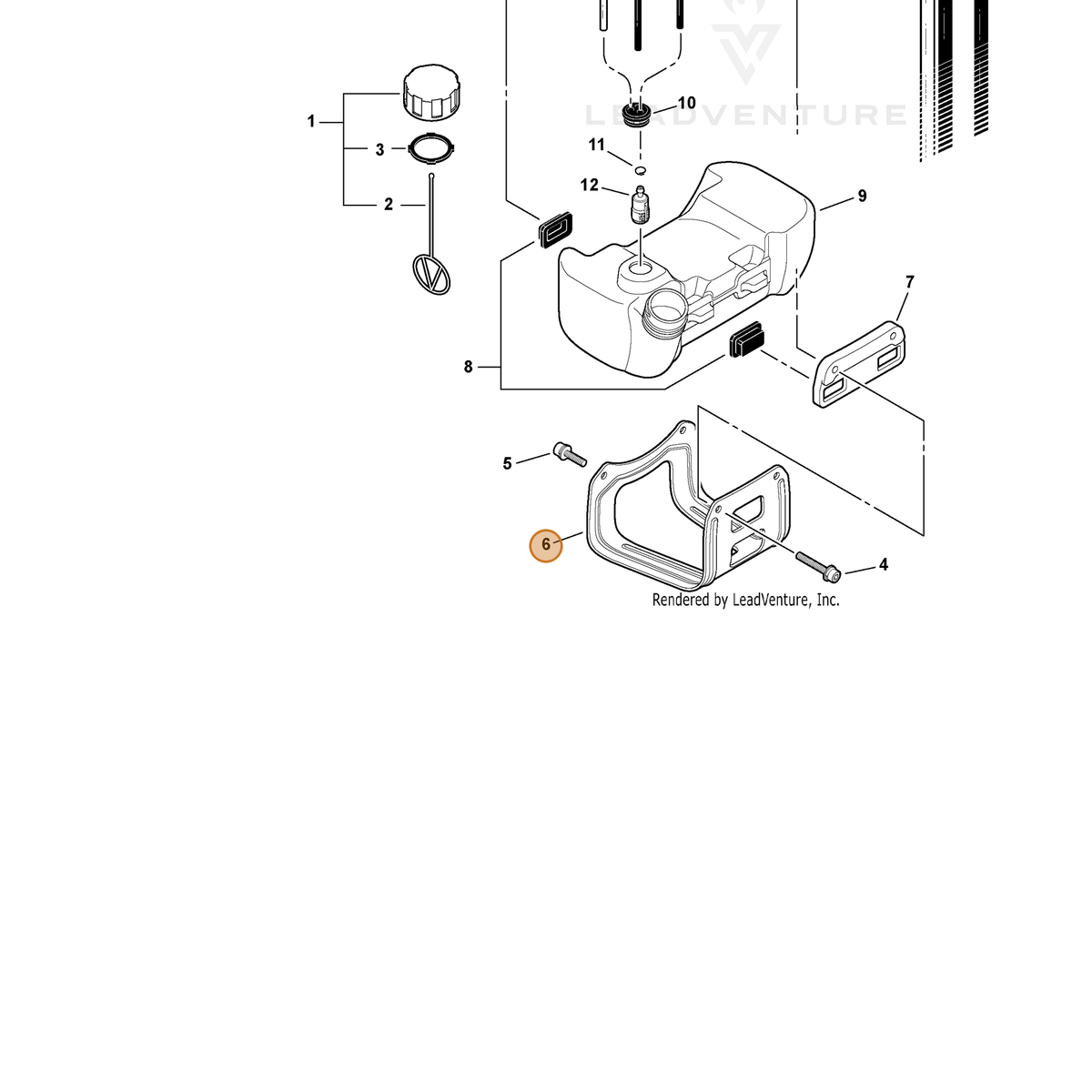ECHO part 30511055830 — IPL diagram snippet (6x zoom, amber highlight)