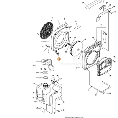 ECHO part 30511703360 — IPL diagram snippet (6x zoom, amber highlight)