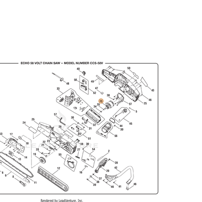 ECHO part 307415001 — IPL diagram snippet (6x zoom, amber highlight)