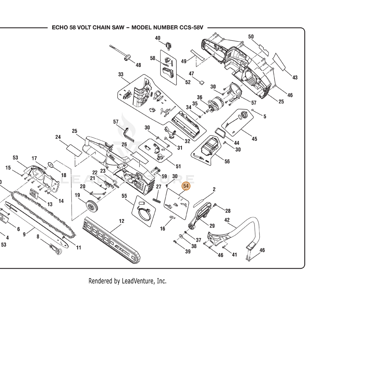 ECHO part 307447001 — IPL diagram snippet (6x zoom, amber highlight)