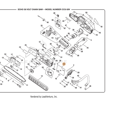 ECHO part 307447001 — IPL diagram snippet (6x zoom, amber highlight)