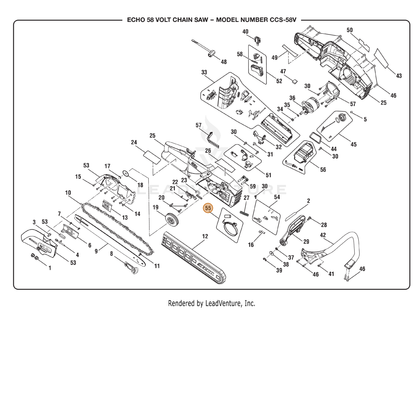 ECHO part 307448001 — IPL diagram snippet (6x zoom, amber highlight)