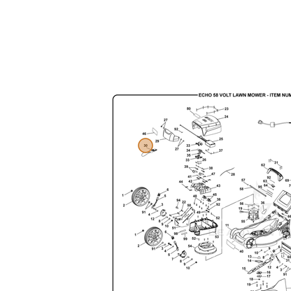 ECHO part 307562001 — IPL diagram snippet (6x zoom, amber highlight)