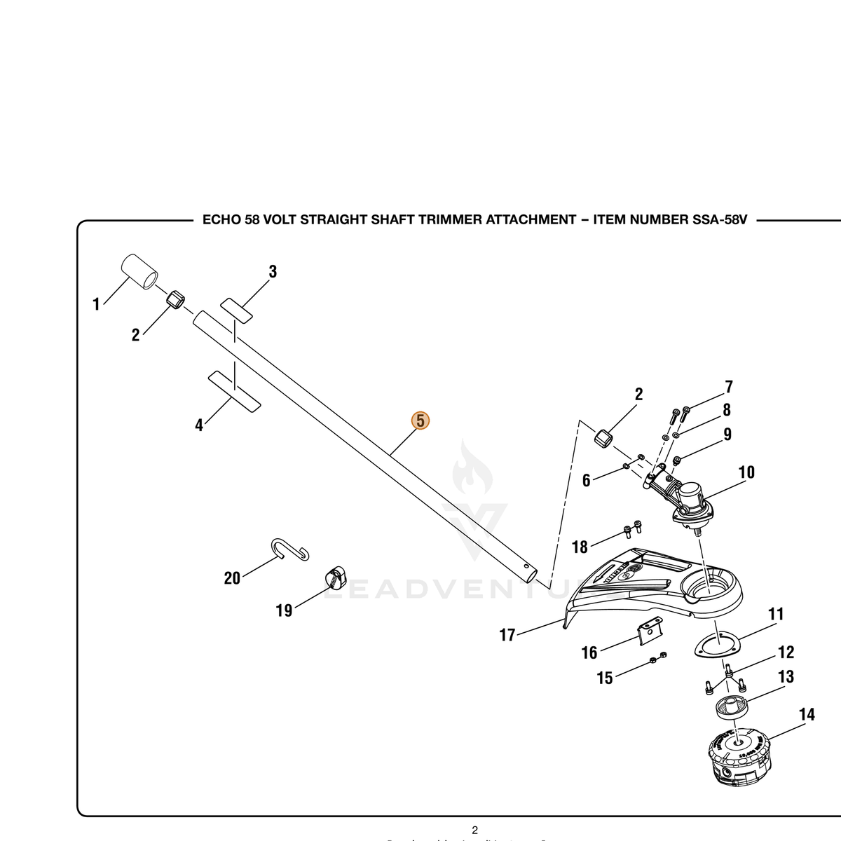 ECHO part 307841001 — IPL diagram snippet (6x zoom, amber highlight)