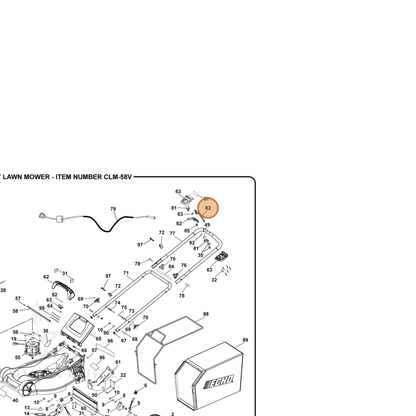 ECHO part 307950001 — IPL diagram snippet (6x zoom, amber highlight)