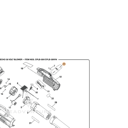ECHO part 312503001 — IPL diagram snippet (6x zoom, amber highlight)
