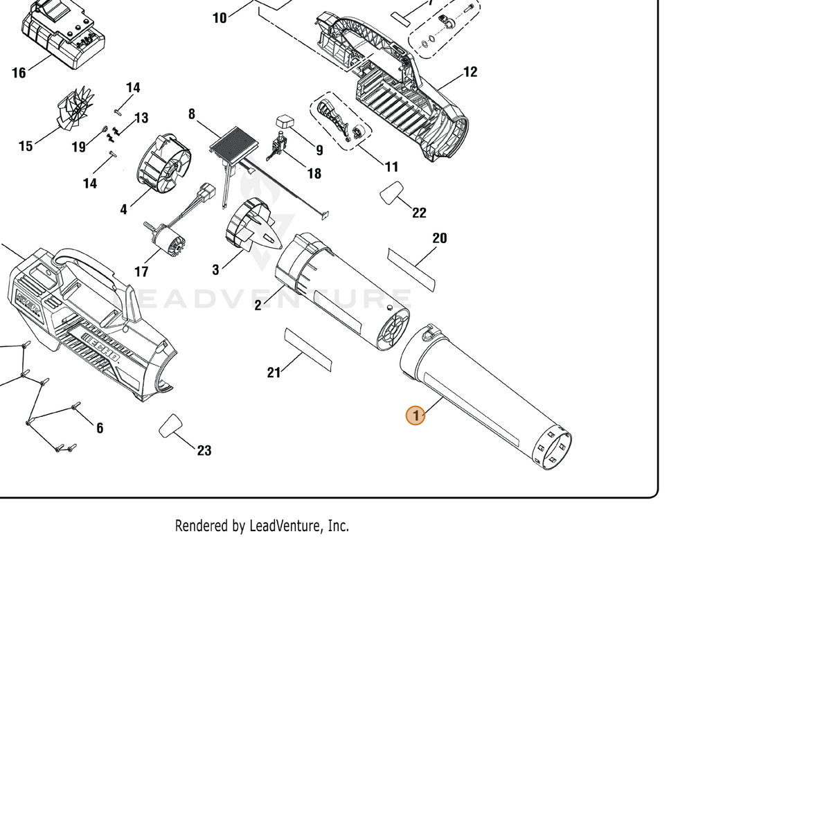 ECHO part 312506001 — IPL diagram snippet (6x zoom, amber highlight)