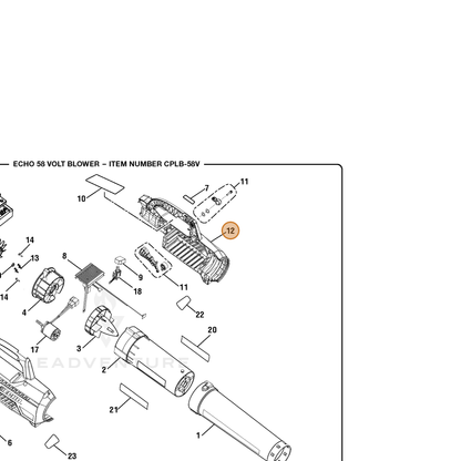 ECHO part 312509001 — IPL diagram snippet (6x zoom, amber highlight)