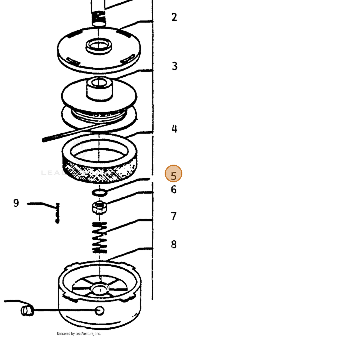 ECHO part 316210 — IPL diagram snippet (6x zoom, amber highlight)